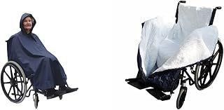 NRS Healthcare Large Lightweight and Waterproof Wheelchair Poncho with Hood & Fleece Lined Waterproof Cosy Wheelchair