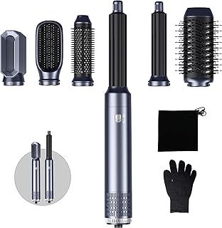 1000W Magic Styler 6 in 1 Hair Styler Air Styler Set with 200 Millions Negative Ionic Hot air Styler with Hair Dryer Brush, Hair Dryer Curler, Auto Curling Wands, Air stylers for Women