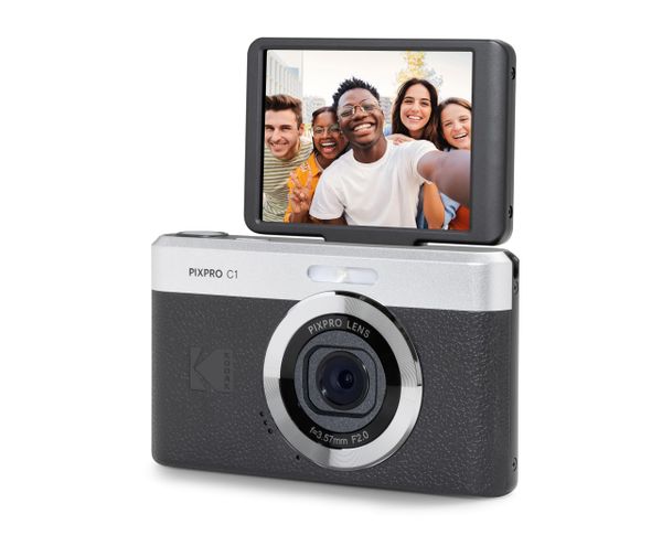 KODAK Pixpro C1 – Ultra-Compact Digital Camera | 13MP BSI CMOS, 4X Zoom, 2.8" LCD Screen, LED Flash, Built-in Battery – Black