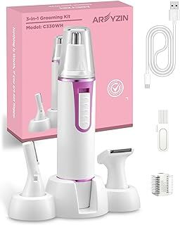 Painless Nose Hair Trimmer for Women 2025 Upgrade Nose Trimmer Ladies Noses Hair Trimmer Dual Edge Blades with IPX7 Waterproof,Powerful Motor,Easy Cleansing,White