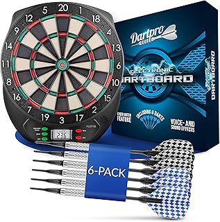 DartPro - The Original - Electronic Dartboard - Dartboard with 6 Darts [Wireless Use] - Innovative Dart Machine with 65 Variants - Dart for 1 to 8 Players