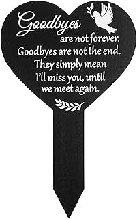 Heart Graveside Memorial Plaque, memorial plaques for graves, Graveside Memorial Stake Memorial Signs for Family Mom Dad Grandparents