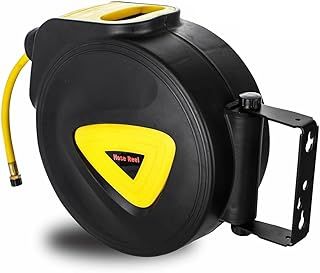 Youyijia 10m Retractable Air Hose Reel 33FT Automatic Rewinding Air Line Reel Commercial Compressor Tool for Indoor and Outdoor Use Includes Lead in Hose and Handle