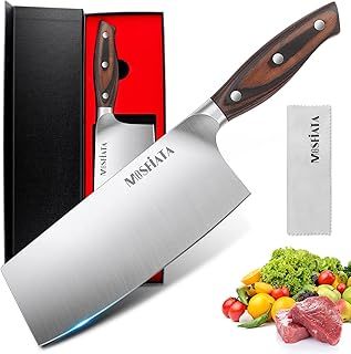 MOSFiATA 8 Inch Chef Knife, Sharp Chinese Chef Knife Professional Kitchen Knives, High-Carbon German Stainless Steel Japanese Chopping Knife with Ergonomic Handle Gift Box