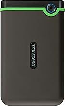 Transcend 4TB StoreJet 25M3S USB 3.1 Portable Hard Drive Rugged, Anti-Shock Resistant, Compact and Lightweight with Lightning-Fast Speeds and a One Touch Backup Button (Iron Grey) TS4TSJ25M3S