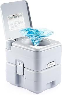 Unisex 20L Portable Camping Toilet, Grey, 20L UK