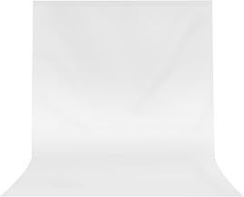 White Backdrop, 2 x 3M (6.5 x 9.8FT) Portable Photography Backdrop, Large Collapsible Photo Background Washable Polyester White Screen for Product Portrait, Photo Studio, Live Streaming, Zoom