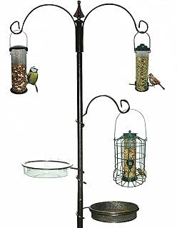 Wild bird feeding station garden hanging water bath table seed tray feeder hooks