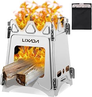 Lixada Compact Folding Wood Stove for Outdoor Camping Cooking Picnic