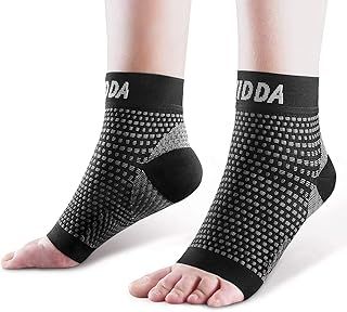 AVIDDA Plantar Fasciitis Socks 1 PAIR, Compression Foot Sleeves for Sport Arthritis Pain Relief, Ankle Supports for Men and Women Black XL