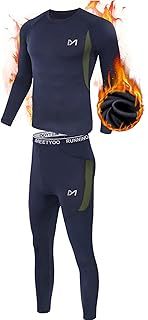 MEETYOO Men's Thermal Underwear Set, Wicking Long Johns Quick Dry Base Layer Sport Compression Suit For Workout Skiing Running Hiking
