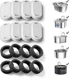 PETLIBRO Cat Water Fountain Filters, 8 Packs Replacement Filters for Cat Water Fountain Stainless Steel, Replacement Filters for 2L Pet Water Fountain for Cats & Dogs