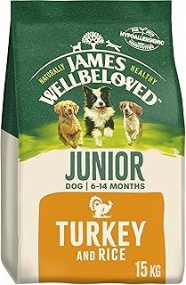 James Wellbeloved Junior Turkey & Rice 15 kg Bag, Hypoallergenic Dry Dog Food
