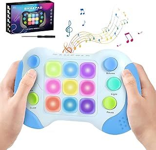 Joollurm Fast Push Handheld Games for Kids, Sensory Fidget Toys for Age 4 5 6 7 Boy Gift, Portable Retro Game Console Speed Pushing Whack a Mole Game Light Up for Travel Party Event Gifts Rewards