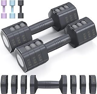 Sportneer Adjustable Dumbbells: Dumbbells Set Women (0.9-2.3 kg Each),Weights for Women, Adjustable Dumbbell Pair for Home Gym Fitness Training