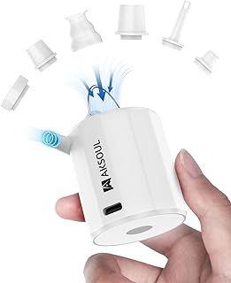 Electric Air Pump for Inflatables: Rechargeable 1600 3600mAh Battery & AA Battery Powered Mini Air Pumps for Pool Toys Floats Air Bed Air Mattress (Basic/Tiny/Upgraded)