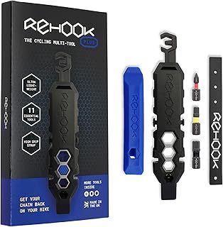 Rehook Plus - Lightweight Bike Multi-Tool for Cyclists. Includes Tyre Levers, Spoke Keys, Chain Tool Head, Wrench, Hex, Screwdriver