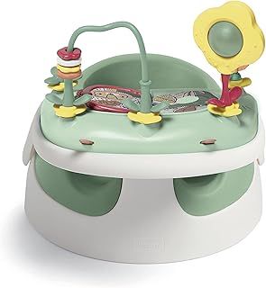 Mamas & Papas Baby Snug Seat and Activity Tray with Adjustable Features, Supportive, Stable and Easy Clean Design, Eucalyptus