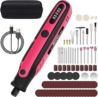 HARDELL Rotary Tool, 4V Cordless Rotary Tool with 86 Accessories, 5-Speed(5000-18000 RPM), Muti Tool for Cutting, Engraving, Sanding, Drilling, Polishing, Grinding, DIY Crafts