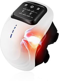 Heated Adjustable Temperature Wireless Knee Massager, LED Screen, Wearable Rechargeable Knee Massager for Swollen and Painful Joints, Ligament Stretching and Muscle Injuries