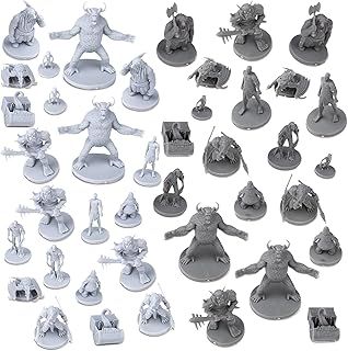 Path Gaming 40 Miniature Monsters Fantasy Tabletop RPG Figures for Dungeons and Dragons Roleplaying Games. 28mm Scaled Miniatures, 10 Unique Designs, Bulk Unpainted, Great for D&D/DND