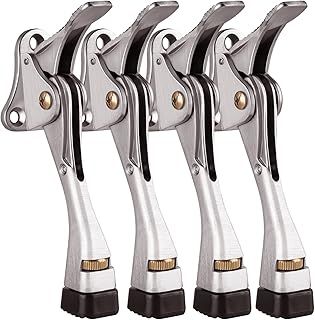 Gotega Door Stops Indoors, 4 Pack Kick Down Door Stoppers with One Touch Adjustable Height and Rubber Tip 4 Inches, Door Stoppers for Floor, Heavy Duty Door Wedge