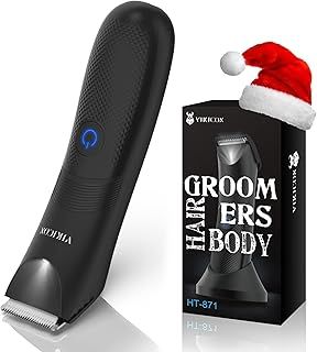Manscape Body Trimmer Men, Painless Pubic & Balls Trimmer Men, Body Shavers w/Ceramic Blade&LED Light, IPX7 Waterproof Electric Razor, Male Grooming Kit USB-C Rechargeable, Gifts for Husband