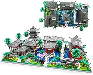 Seyaom Mini Chinese Architecture of Suzhou Garden with Cherry Blossom Tree Building Blocks Set, Botanical Building Set for Adults, 14+ Teens-3888 Pcs
