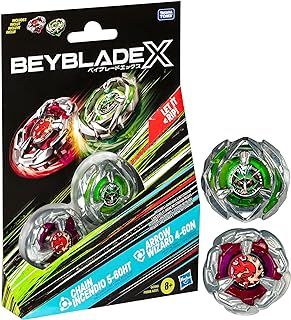 Beyblade X Chain Incendio 5-60HT and Arrow Wizard 4-60N Top Dual Pack Set, Includes 2 Right-Spin Tops, Spinning Toys for 8+ Year Old Kids, High-Speed Battles