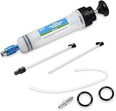 200ml Oil Pump Extractor with Lock Switch, Dripless Oil Suction Pump with with 3 Long Rubber Hose, Manual Oil Suction Syringe