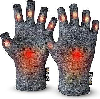 iMedic Fingerless Compression Gloves for Arthritis Pain Relief – Medium Hand Support for Raynaud’s, Carpal Tunnel & Osteoarthritis – Breathable Arthritis Gloves for Men & Women – Black