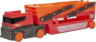 Hot Wheels Mega Hauler with Storage for Up To 50 1:64 scale cars ages 3 and Older 50th Anniversary Hot Wheels Graphics, GWT37