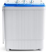 Twin Tub Washing Machine, 10.5/8.5/4.5KG Portable Washer and Spin Dryer with Timer Control, Compact Washer for Camping Dorm Caravan RV, 7.5/6.5/3.5KG Washing 3/2/1KG Drying (8.5KG, Blue)