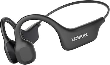 LOBKIN Bone Conduction Headphones Bluetooth 5.3, Open Ear Running Headphones Wireless, IPX5 Waterproof Earphones with Mic for Sports, Running, Gym, Cycling, Grey