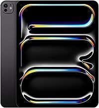 Apple iPad Pro 13-inch (M4): Ultra Retina XDR display, 256GB, Landscape 12MP Front Camera/12MP Back Camera, LiDAR scanner, Wi-Fi 6E, Face ID, All-Day Battery Life, Standard glass - Space Black