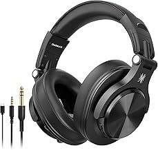 OneOdio A70 Bluetooth Headphones Over Ear, 72 Hrs Playtime, Monitor Level Stereo Sound Quality, Foldable Wireless＆Wired DJ Headphone, Professional Studio Headphones for DJ/TV/PC/Phone