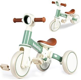 Baby Balance Bike 1 2 Year Old Boy Girl, 3 Wheels Tricycle for Toddlers 1-4, 4 in 1 Kids Bicycle Ride on Toy with Removable Pedals