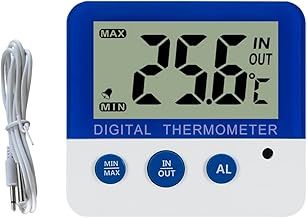 Digital Freezer/Fridge Thermometer with Magnet and Stander Digital Freezer Thermometer with LED Alarm Indicator Max/Min Freezer Thermometer for Kitchen Home