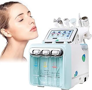 Hydrogen Oxygen Facial Beauty Machine, 6 in 1 Hydrodermabrasion Machine for Deep Cleaning, Multifunctional Skin Tightening Cáre Small Bubble Face Cáre Machine Green