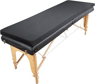 Lash Bed Foam Topper for Massage Bed, 73x24x2 Inch, Black Memory Foam, Non-Slip Elastic Bands, Salon & Spa Equipment