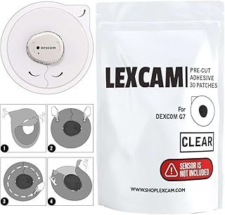 Adhesive Patches Pre-Cut for Dexcom G7, Stelo – Pack of 30 – Waterproof, Transparent Overpatches for Continuous Glucose Monitoring, Sensor is NOT Included.