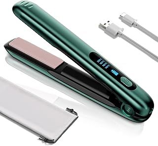 UYOTBKEUB Upgrade 2 in 1 Cordless Hair Straighteners and Curler,Wireless Portable USB Rechargeable Straightener and Mini Flat Iron for Women forTravel