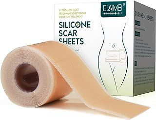 Silicone Scar Sheets (1.6” x 120”Roll-3M), Silicone Scar Tape Roll, Scar Silicone Strips, Reusable, Professional Scar Removal Sheets for C-Section, Surgery, Burn, Keloid, Acne et