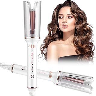 CkeyiN Automatic Hair Curler, 25mm Automatic Curling Iron Negative Ion Protection with 3-Speed Adjustable Temperature, Ceramic Rotating Curling Tongs 30s Fast Heating, Anti-Tangle for All Hair