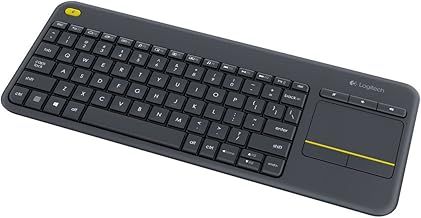 Logitech K400 Plus Wireless Touch TV Keyboard With Easy Media Control and Built-in Touchpad, QWERTY Pan Nordic Layout - Black