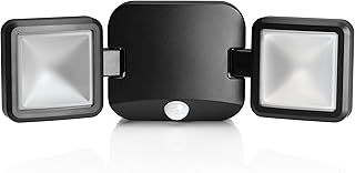 Auraglow Outdoor Wireless Battery Operated LED Motion Activated PIR Sensor Spotlight Twin Security Light