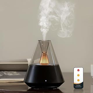 JIAWEN Essential Oil Diffuser, 150ML Ultrasonic Cool Mist Aromatherapy Diffuser, Air Fresh Scented Oil Diffusers Humidifier with Waterless Auto-Off and LED Candle Light for Home, Bedroom, Office, Yoga