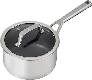 Ninja ZEROSTICK Stainless Steel Cookware 18cm Saucepan, Long Lasting, Non-Stick, Induction Compatible Saucepan, Oven Safe to 260°C, Cast Stainless Steel Handle, C60218UK