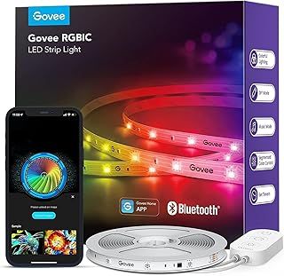 Govee LED Strip Light 10m, RGBIC Smart LED Strip Lights Bluetooth APP Control, DIY Color Changing, Music Sync, for Bedroom Kitchen Home Decor