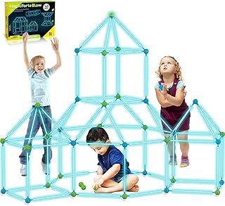 140 Pieces DIY Children's Construction Toy, Outdoor Toy - Creative Set for Children, Construction Game, DIY Construction Toy, Play Tent, Play Tent, Indoor Playhouse Cave Children Toy Girls Boys